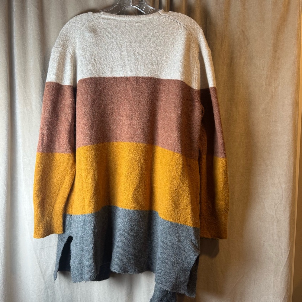 Madewell Women's Striped Cardigan - Cream, Brown, Gray Wool Alpaca blend - Picture 6 of 6